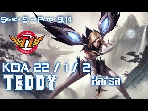 SKT T1 Teddy KAI'SA vs EZREAL ADC - Patch 9.14 KR Ranked