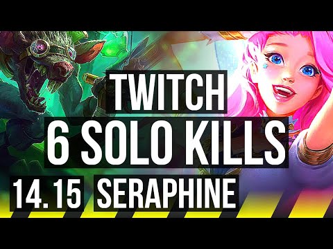 TWITCH & Pyke vs SERAPHINE & Poppy (ADC) | 6 solo kills, 800+ games, Godlike | NA Challenger | 14.15