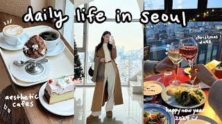 seoul vlog 🎀 snow in seoul, dating, catching the flu, cute stationery shops, new kitchenware, cafes