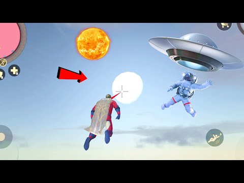 Rope Hero: Vice Town (Superhero Destroy Moon) Red Eyes Laser Cut into pieces - Android Gameplay HD