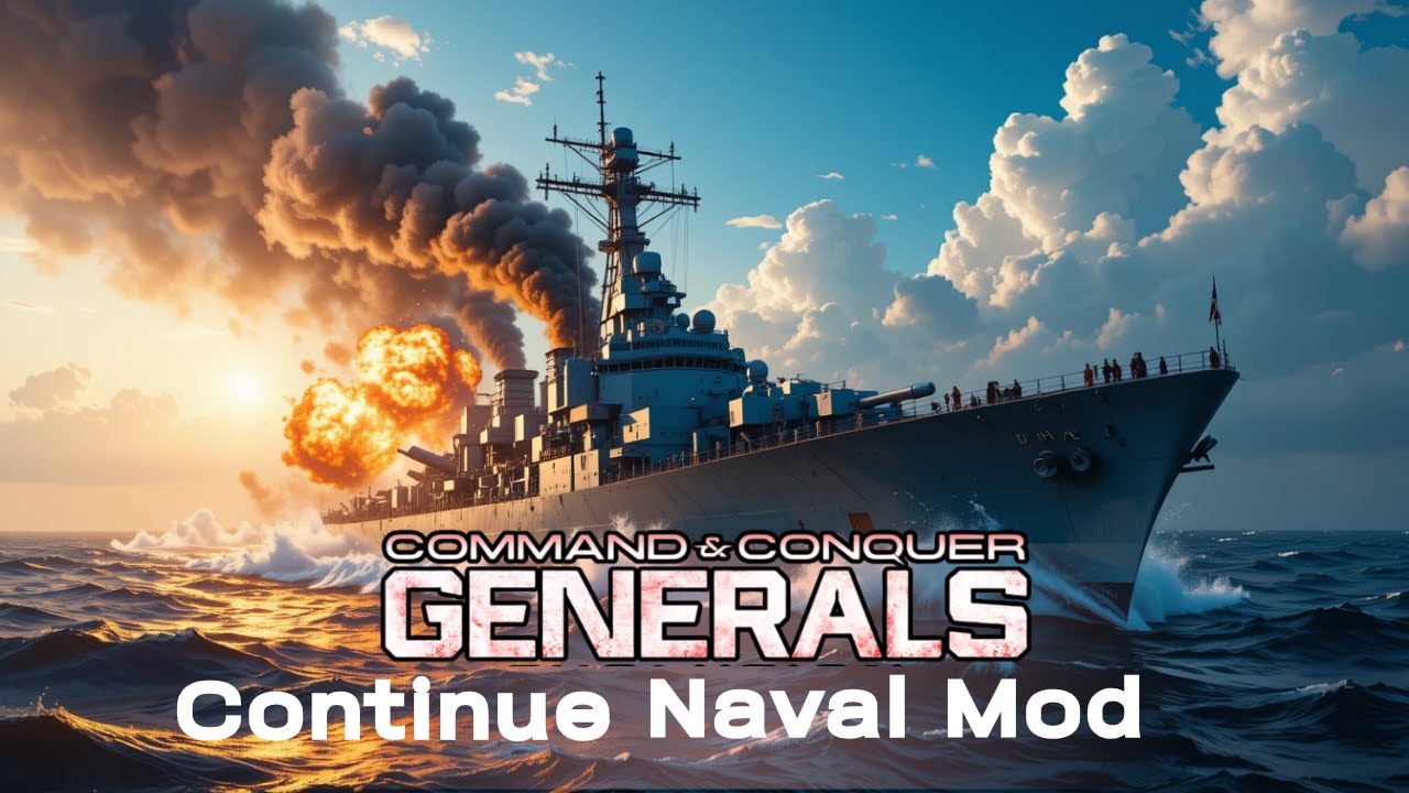 C&C Generals Zero Hour Continue Mod Naval Map | Realistic Strategy Game With Brutal AI