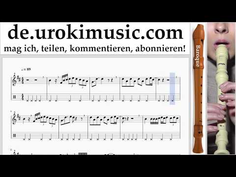 Blockflötenunterricht B. Luis Fonsi - Despacito Noten Lernen Teil#2 um-a995