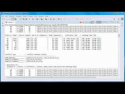 Class Scheduling 03 Genetic Algorithm Java Prototype Project