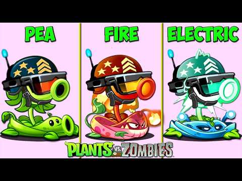 Pvz 2- All Vine & Plants Team PEA x FIRE x ELECTRIC Battlez - Who Will Win?