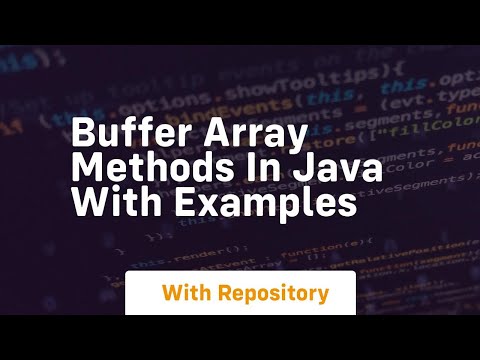 Buffer Array Methods In Java With Examples