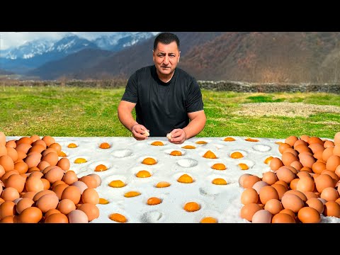 Village Life in Azerbaijan! Baking a Giant Roll for the Kids in a Traditional Oven ππ₯