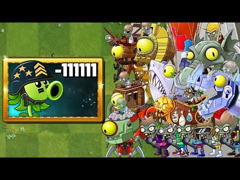 Plants vs Zombies 2: Mega Gatling Pea Level 1 Vs All ZOMBOSS BATTLES