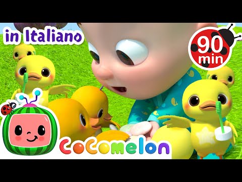 Cinque Paperelle a Nuotare 🦆🦆🦆🦆🦆 | CoComelon Italiano - Canzoni per Bambini