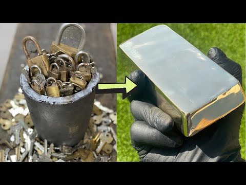 Padlock Bulk Key Melt Down - Trash To Treasure - ASMR Metal Melting - BigStackD Brass Casting
