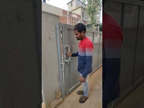Best sliding gate handle and lock two in one #ms gate #fabrication #viralshorts #slidinggate