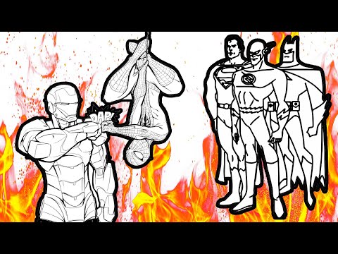 Ironman and Spiderman, Superman, Flash, Batman Coloring Pages | MT Coloring Videos | [NSC Release]