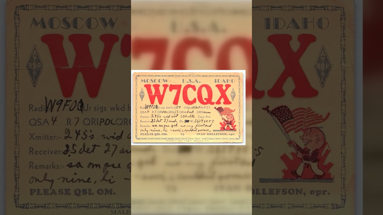 Maleco QSL Card, Moscow Idaho, 1933 Postmark Video