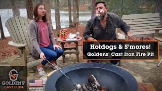 Hotdogs & S'mores Recipe on a Goldens' Cast Iron Fire Pit!