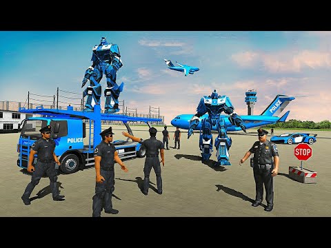 US Police Robot Car Game - Police Plane Transport- Android Gameplay