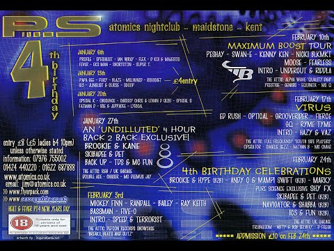 Andy C b2b Mampi Swift Mc's Skibadee, Shabba, Fearless & IC3 live at PS4     24.2.2001 (ATOMICS)