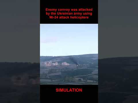 Enemy convoy was attacked by the Ukrainian army using Mi 24 attack helicopters