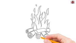 How to Draw Fire Step by Step Easy for Beginners/Kids - Simple Fire Drawing Tutorial