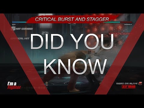 DOA5LR "Did You Know" - Critical Burst and Stagger