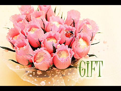 Подарок - Букет цветов из Конфет Своими Руками