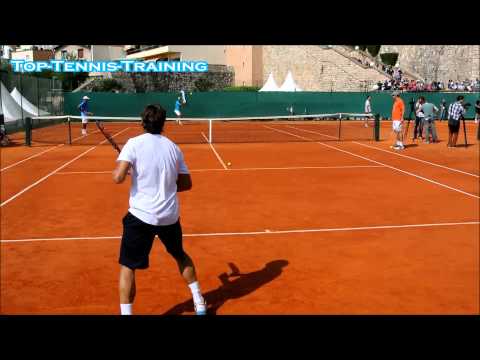 Rafael Nadal & David Ferrer Training - COURT LEVEL VIEW