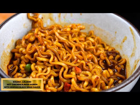 Buldak Jjajang Hot Chicken Flavor Ramen Noodles | Korean Black Sauce | buldak ramen recipe | 4K