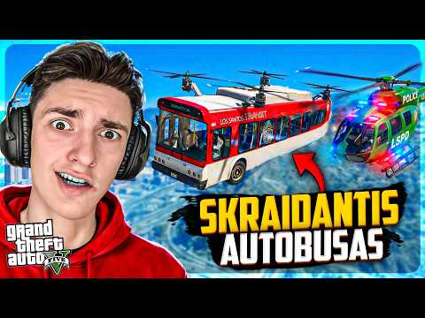 Apgavau pareigūnus su SKRAIDANČIU Autobusu!? 🚌| GTA RP Lietuviškai | GTAKaimeliai.lt
