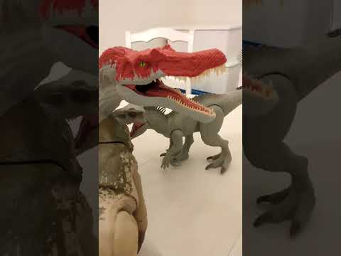 super colossal Spinosaurus vs T-Rex DRex indominus and titanosaurs#jurassicworld#d#trend viral
