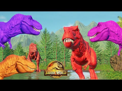 T REX VS MOSASAURUS VS GODZILLA VS WOOLLY MAMMOTH - DINOSAUR FIGHTING | JURASSIC WORLD EVOLUTION 2