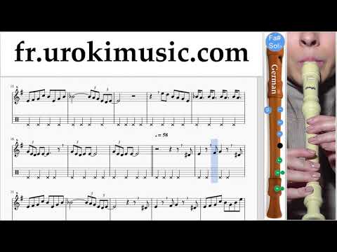 Comment Jouer de la Flute à bec (G.) The Pink Panther - Theme Song Tab Tablature Partie#2 um-i829