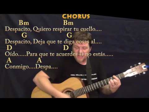 Despacito (Luis Fonsi/Justin Bieber) Guitar Cover Lesson in Bm  with Chords/Lyrics