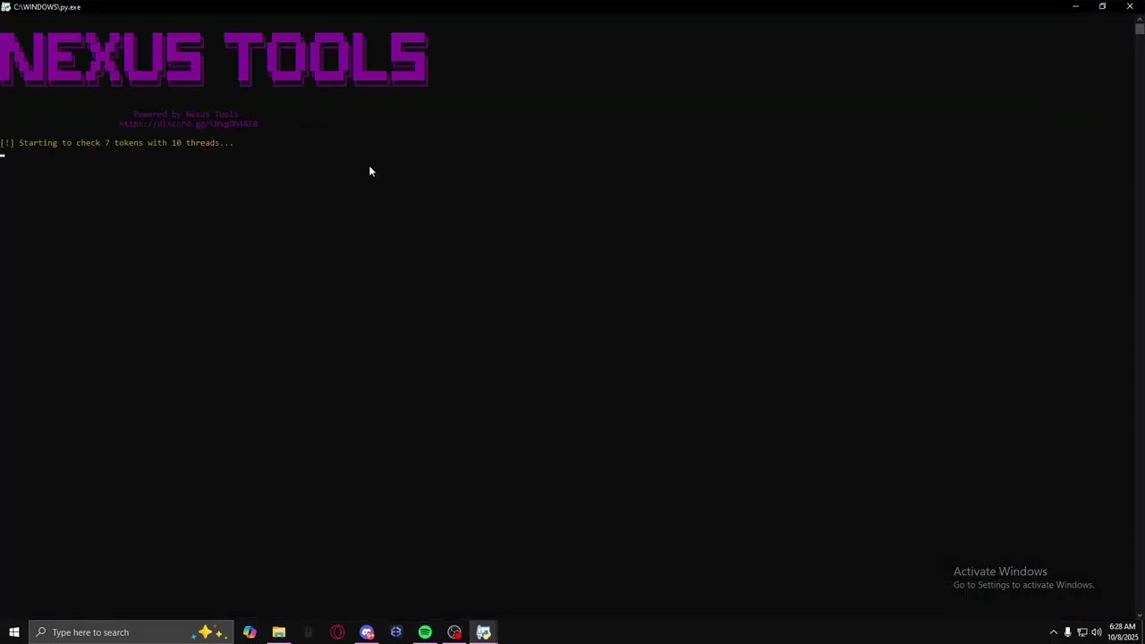 Discord token checker UHQ TOOLS 2025