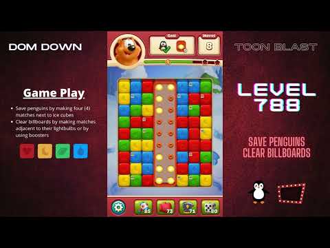 Toon Blast 🟥🟨🟦 / Level 788 / Dom Down