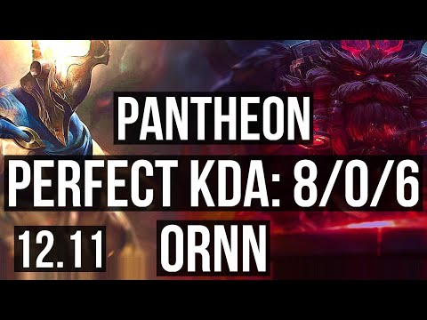PANTHEON vs ORNN (TOP) | 8/0/6, Legendary, 300+ games | KR Grandmaster | 12.11