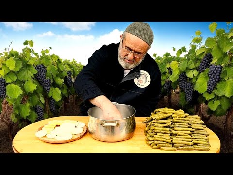 DOLMA ☘️🍇 How to Make Stuffed Grape Leaves! Turkish Outdoor Village Cooking