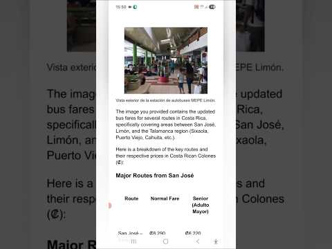 LimónBus fares Costa Rica (MEPE) #LimónBus, #LimónBusFare, #MepePrices #LimonFare