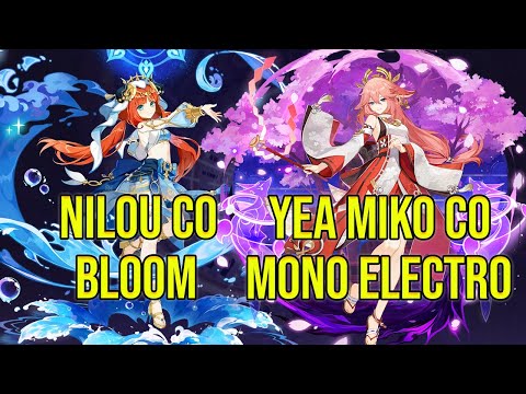 Nilou C0 Bloom & Yea Miko C0 Mono Electro Spiral abyss floor 12 genshin impact