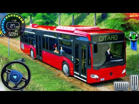 Offroad Coach Bus Driving 2024 - Real Uphill Bus Drive 3D Simulator - Android GamePlay