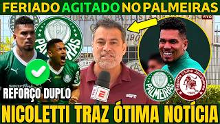 REFORÇO DUPLO! NICOLETTI TRAZ EXCELENTE NOVIDADE DO PALMEIRAS PRA ESTREIA NA COPA DO BRASIL.