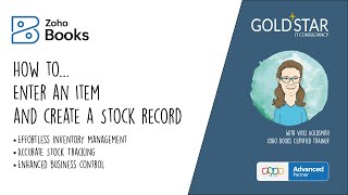 Enter an item and create a stock record in Zoho Books