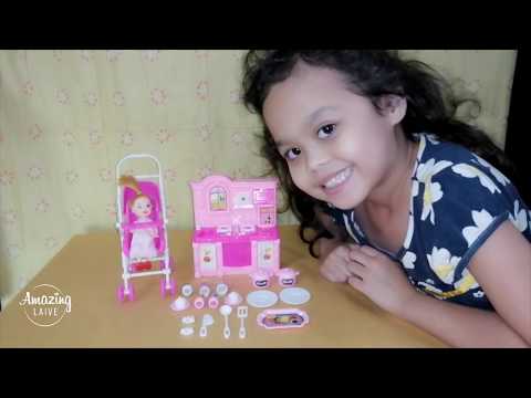 Unboxing Toys - Baby Doll Stroller and Kitchen Set Setup & Play #008