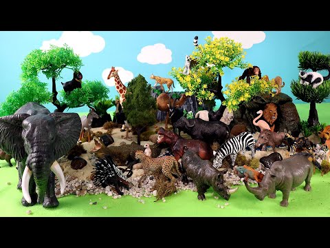 African Animals Safari Diorama - Learn Animal Names with Figurines