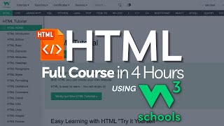 W3Schools HTML FULL Course in 4 Hours |  W3Schools HTML Tutorial | Ler