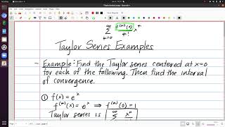 Taylor Series - Examples