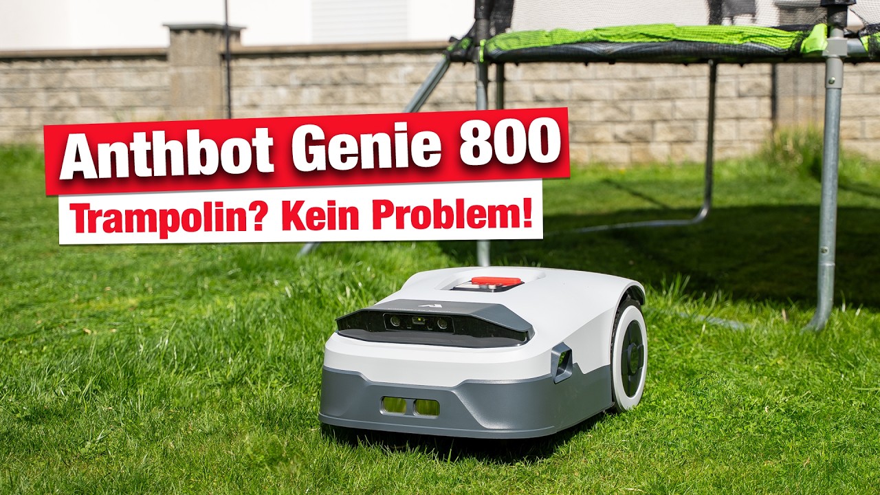 ANTHBOT GENIE 800 - Trampolin im Garten ? Für diesen Mähroboter kein Problem !