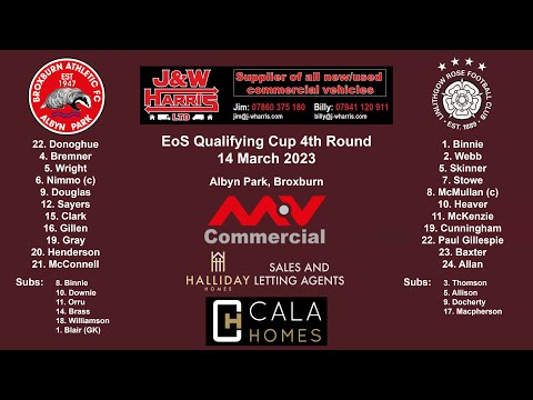 Broxburn Athletic v Linlithgow Rose – 14 March 2023