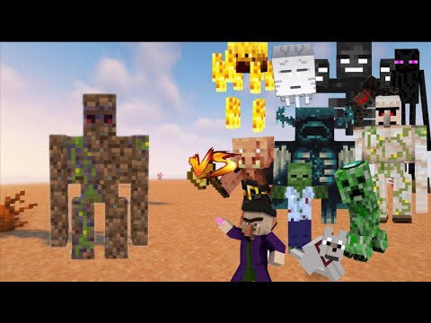 Dirt Brick Golem Vs Every Mob in Minecraft (Minecraft Mob Battle) Minecraft Bedrock Edition