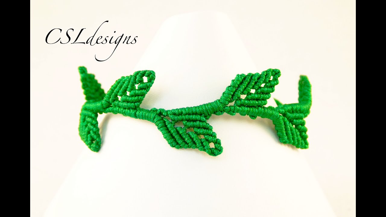 Macrame leaf bracelet