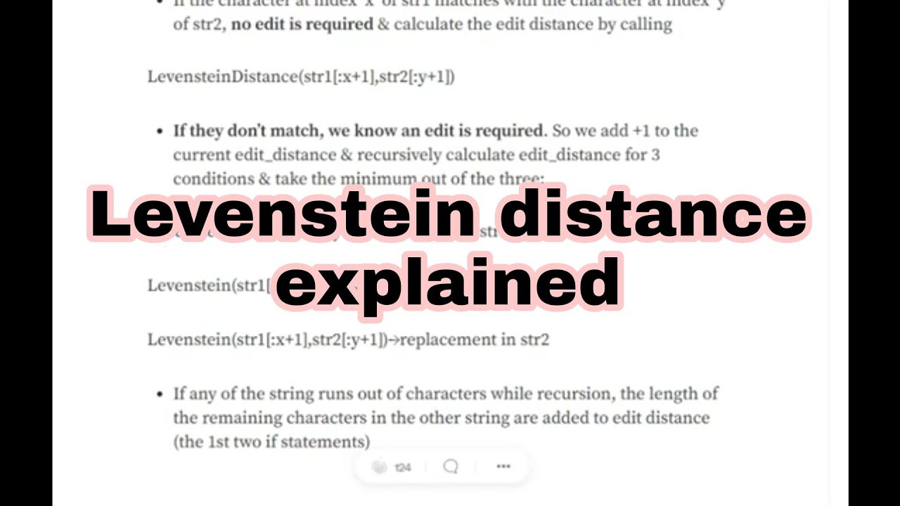 Levenstein Distance explained