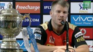 IPL 2016: SRH captain David Warner after win against RCB