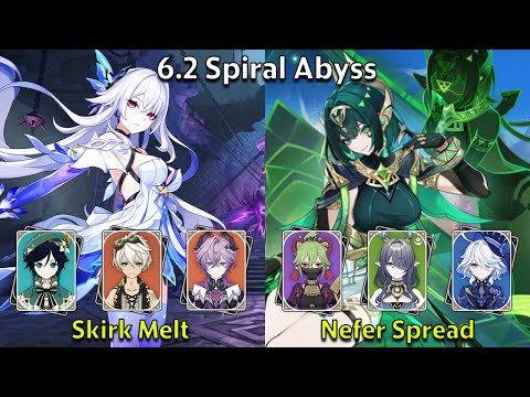C0 Skirk Melt & C0 Nefer Spread - Genshin Impact 6.2 Spiral Abyss Full Clear